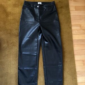 Aritzia Wilfred Straight Leather Pants